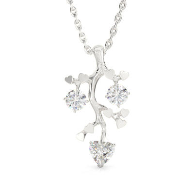 Branch Pendant from White Gold
