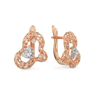 Pendientes de Nube de oro rosa