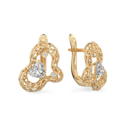 Pendientes de Nube de oro amarillo