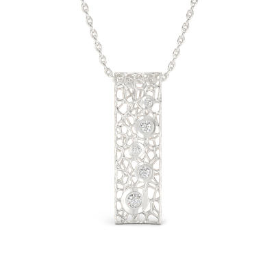 Collar de Burbujas de Coral con piedras de oro blanco