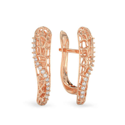 Pendientes de Coral de Sueño de oro rosa