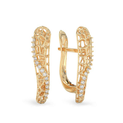 Coral Dream Earrings From Yellow Gold