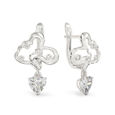 Corylus Shape White Gold Earrings