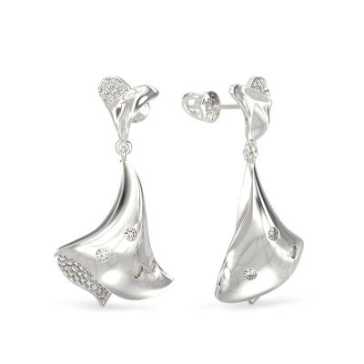 Dancing White Gold Earrings