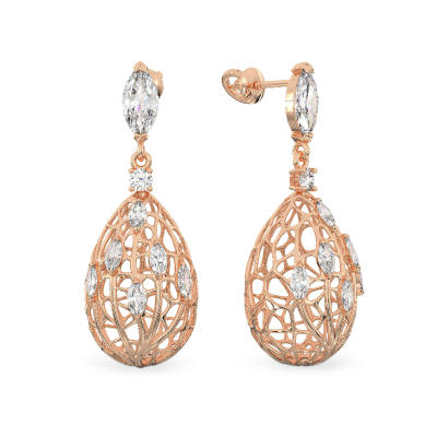 Dew Drop Earrings From Rose Gold