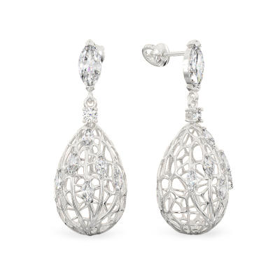 Dew Drop Earrings From White Gold