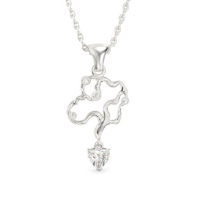 Elegant Branch White Gold Pendant