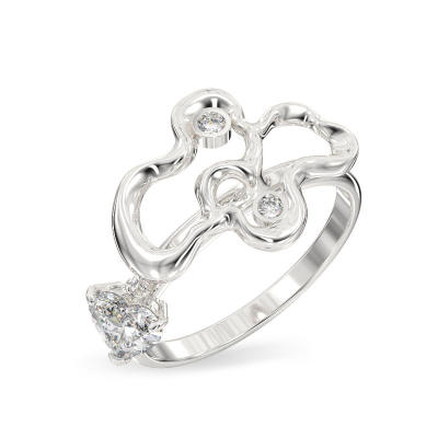 Elegant Branch White Gold Ring