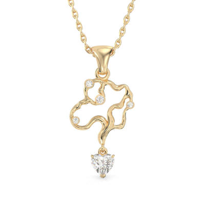 Elegant Branch Yellow Gold Pendant