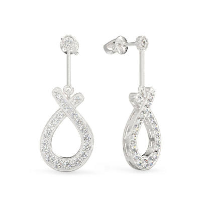 Elegant Loop Earrings From White Gold
