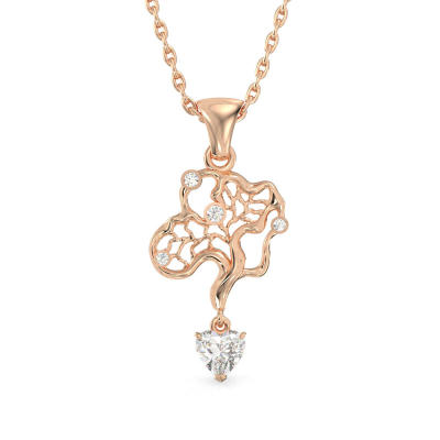 Elegant Tree Rose Gold Pendant