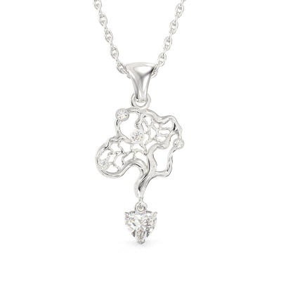Elegant Tree White Gold Pendant
