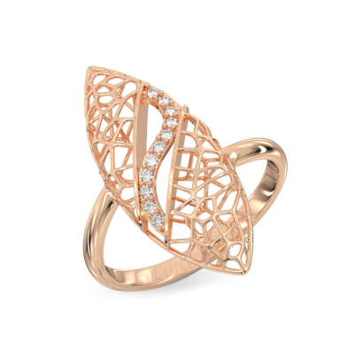 Ficus Leaf Rose Gold Ring