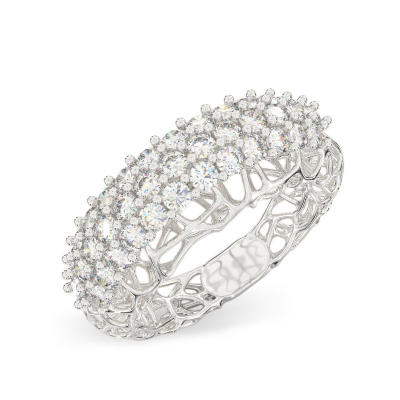 Graceful Coral White Gold Ring
