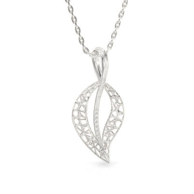 Jasmine Leaf White Gold Pendant