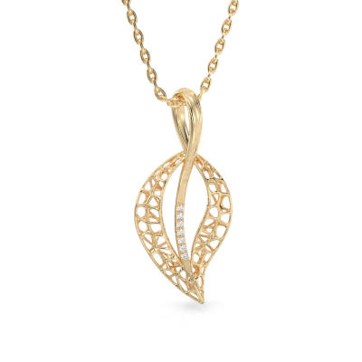 Jasmine Leaf Yellow Gold Pendant