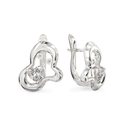 Little Cloud White Gold Earrings