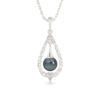 Pearl Drop White Gold Pendant