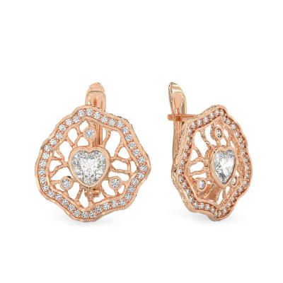 Pendientes de Petunia de oro rosa