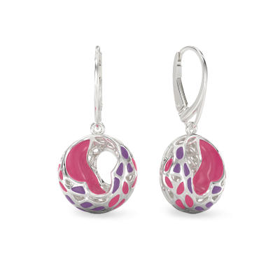 Pendientes de Fantasía púrpura de plata