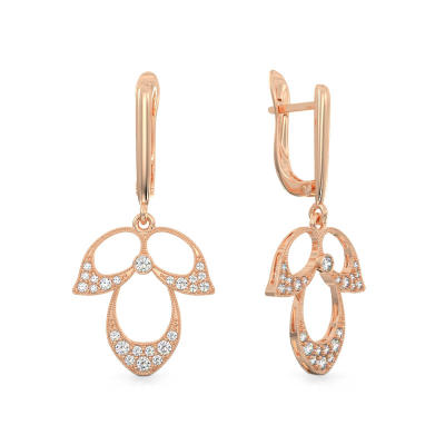 Rose Gold Flower Petals Earrings