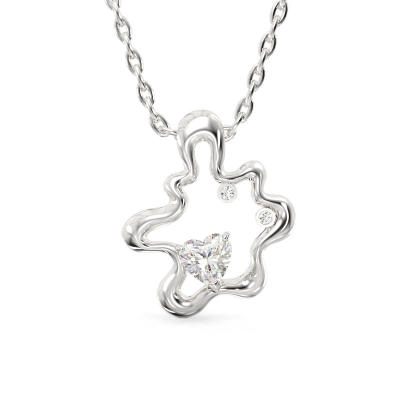 Small Cloud White Gold Pendant