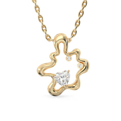 Small Cloud Yellow Gold Pendant