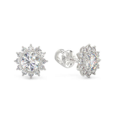 Small Snowflakes Earrings From White Gold