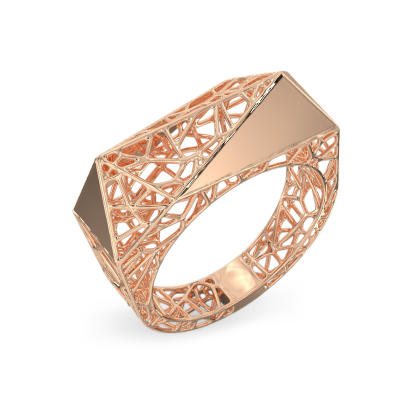 Stylish Spider Web Rose Gold Ring