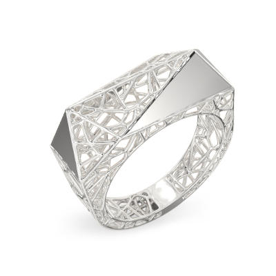 Stylish Spider Web White Gold Ring