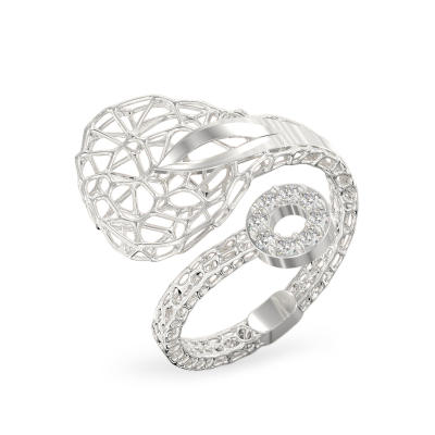 Transparent Drop White Gold Ring