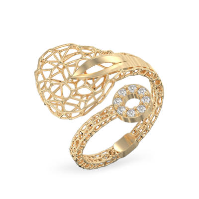 Transparent Drop Yellow Gold Ring