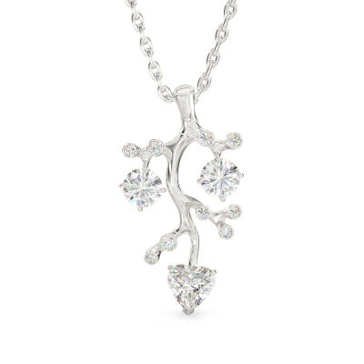 Tree Branch Pendant From White Gold