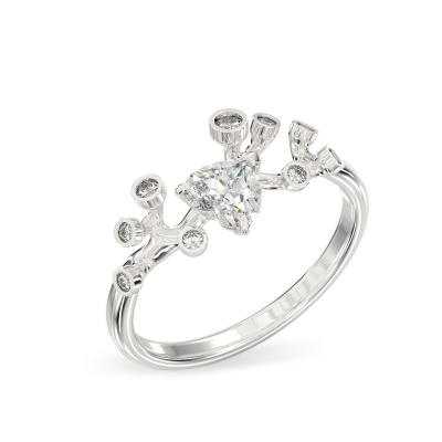 Tree Branch White Gold Ring