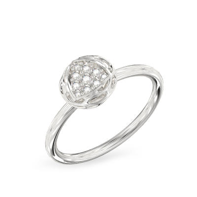 Anillo de Forma de Trillion de oro blanco