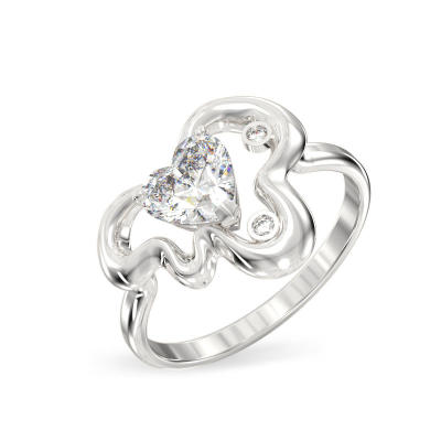 Anillo de Hoja de oro blanco