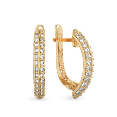 Shining Yellow Gold Earrings