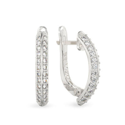 Shining White Gold Earrings