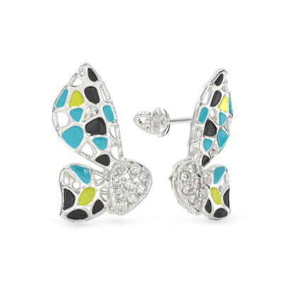 Pendientes de Polilla de plata