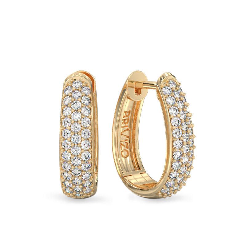 Chic Dangling Yellow Gold Earrings With Zircon