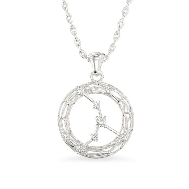 Clock White Gold Pendant