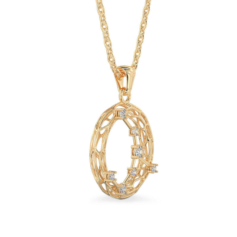 Clock Yellow Gold Pendant 2
