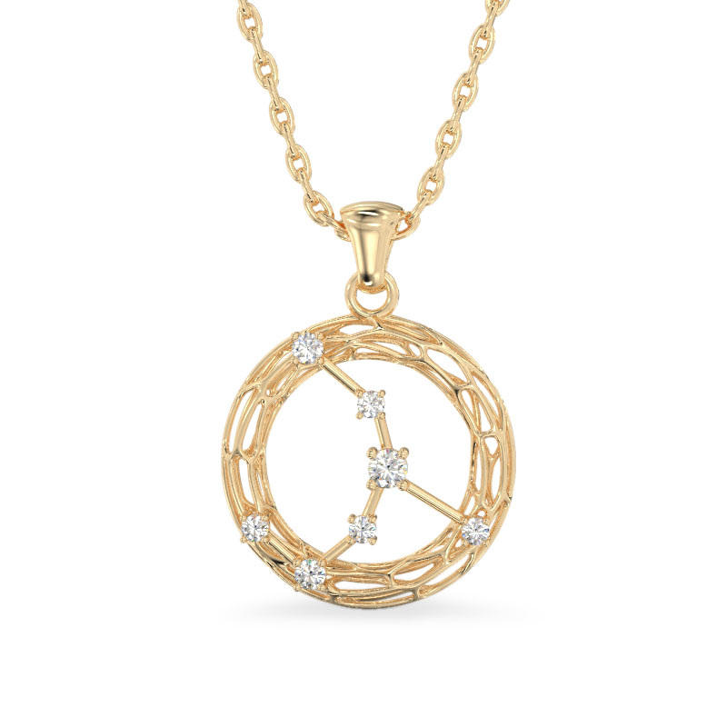 Clock Yellow Gold Pendant