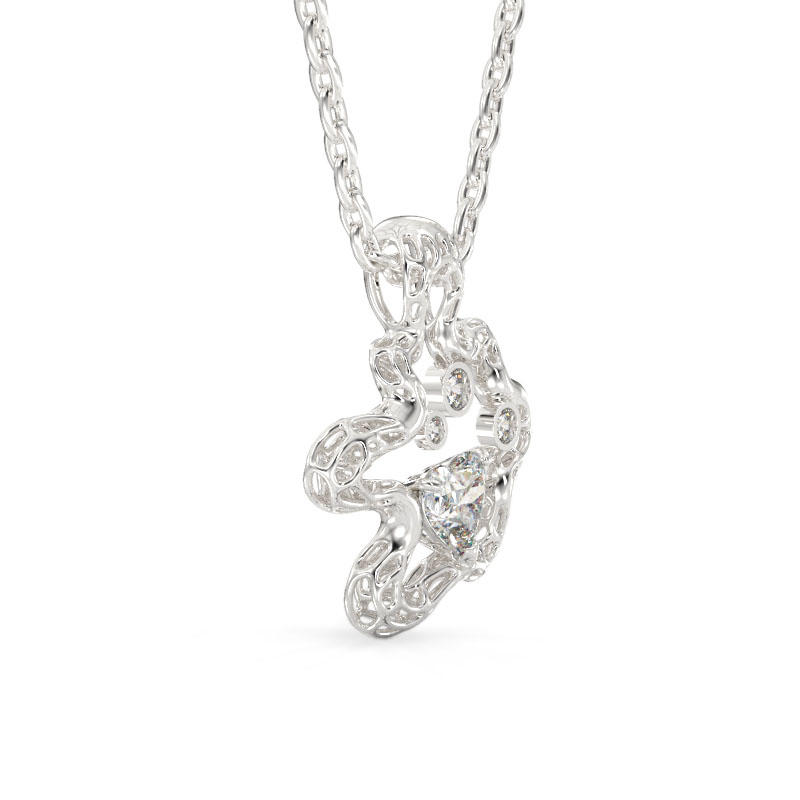 Cloud White Gold Pendant2