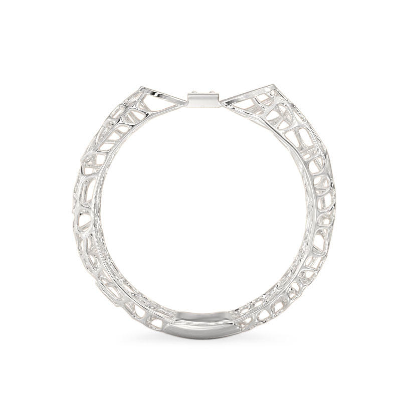 Coral Horns Ring From White Gold 3