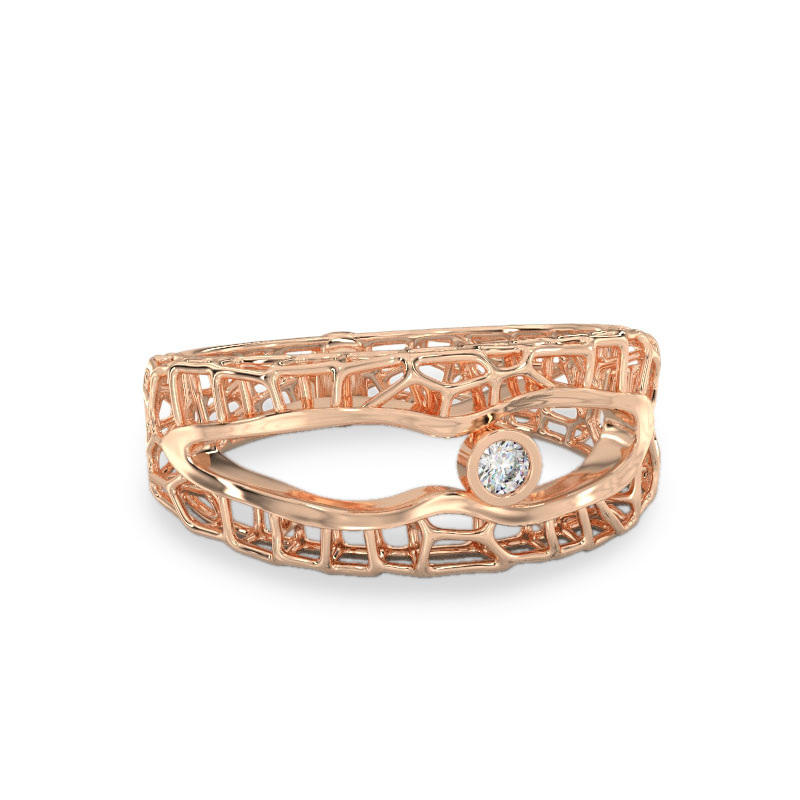 Coral Ring With Cut out From Rose Gold2