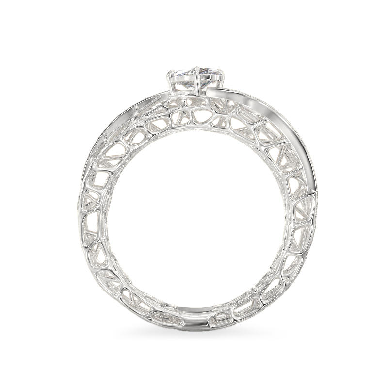 Coral Wave Ring From White Gold3