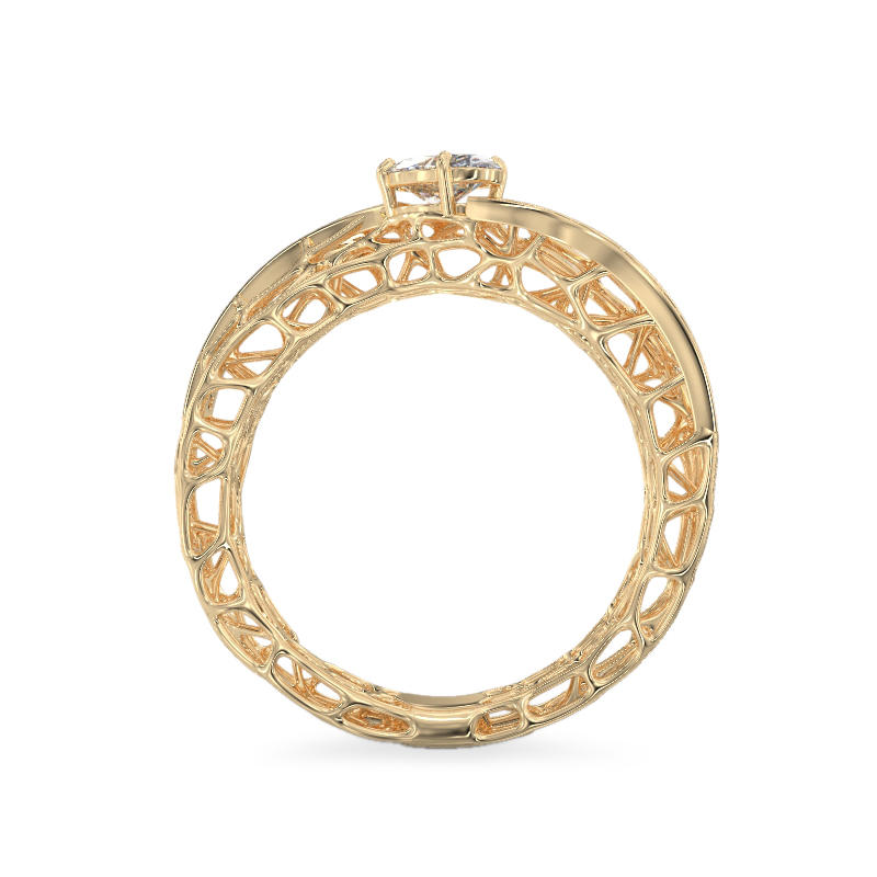 Coral Wave Ring From Yellow Gold3