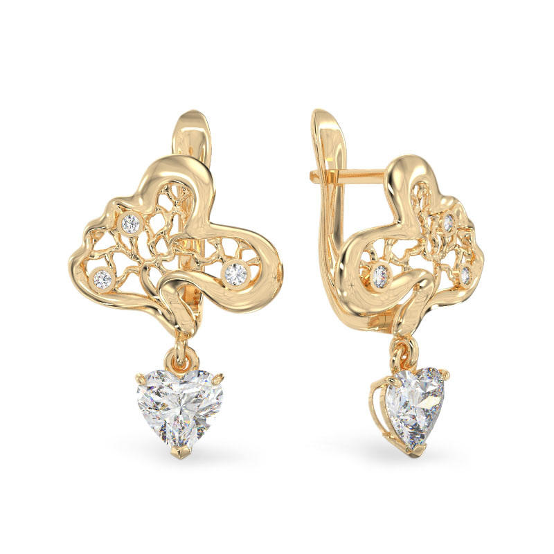 Corylus Yellow Gold Earrings