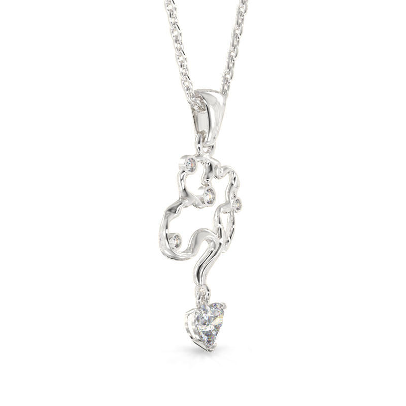 Elegant Branch White Gold Pendant2